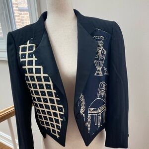KIMBRA  Black and Cream Patterned Blazer